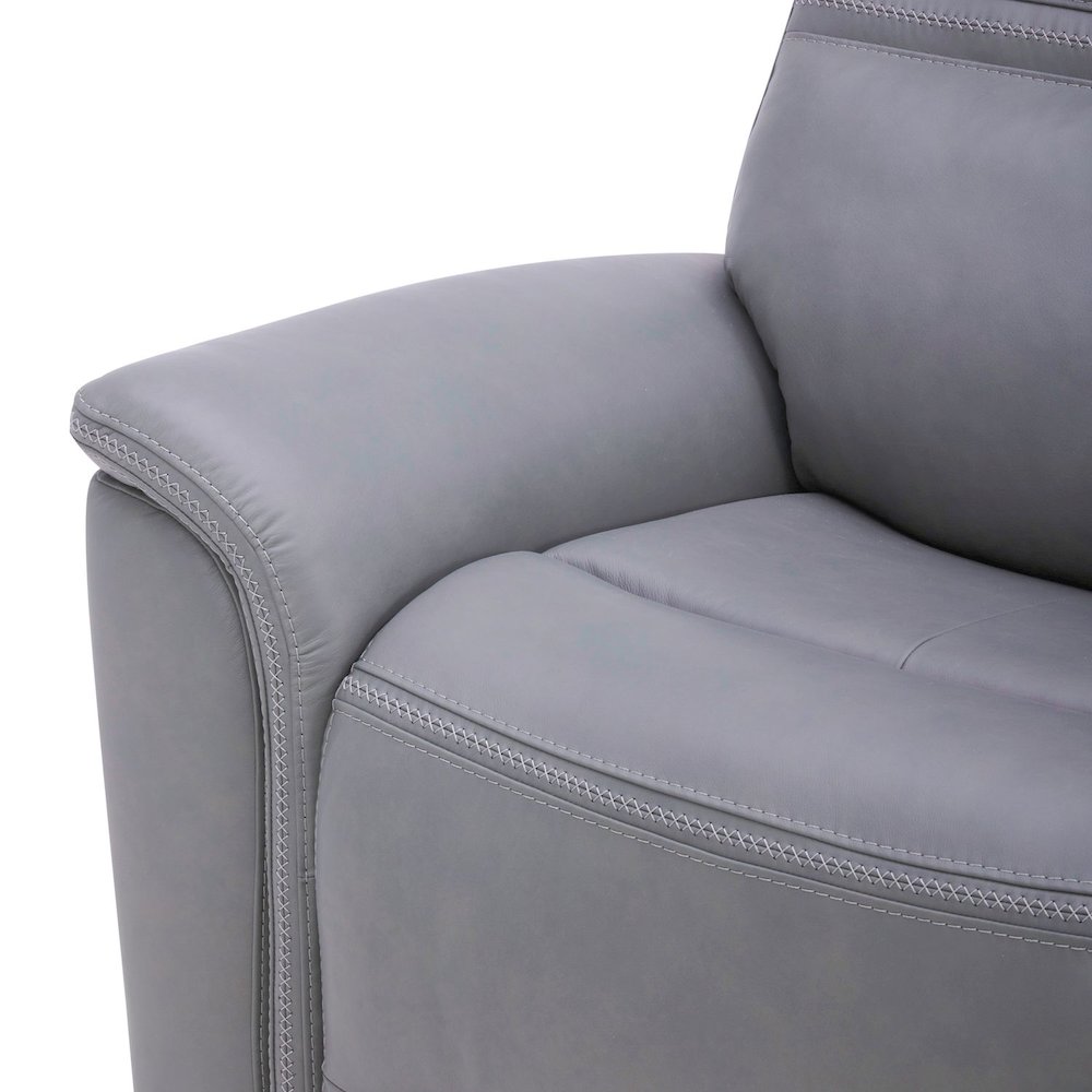 Cooper Triple Power Reclining Sofa with USB Charging Ports - Blue Gray Leather
