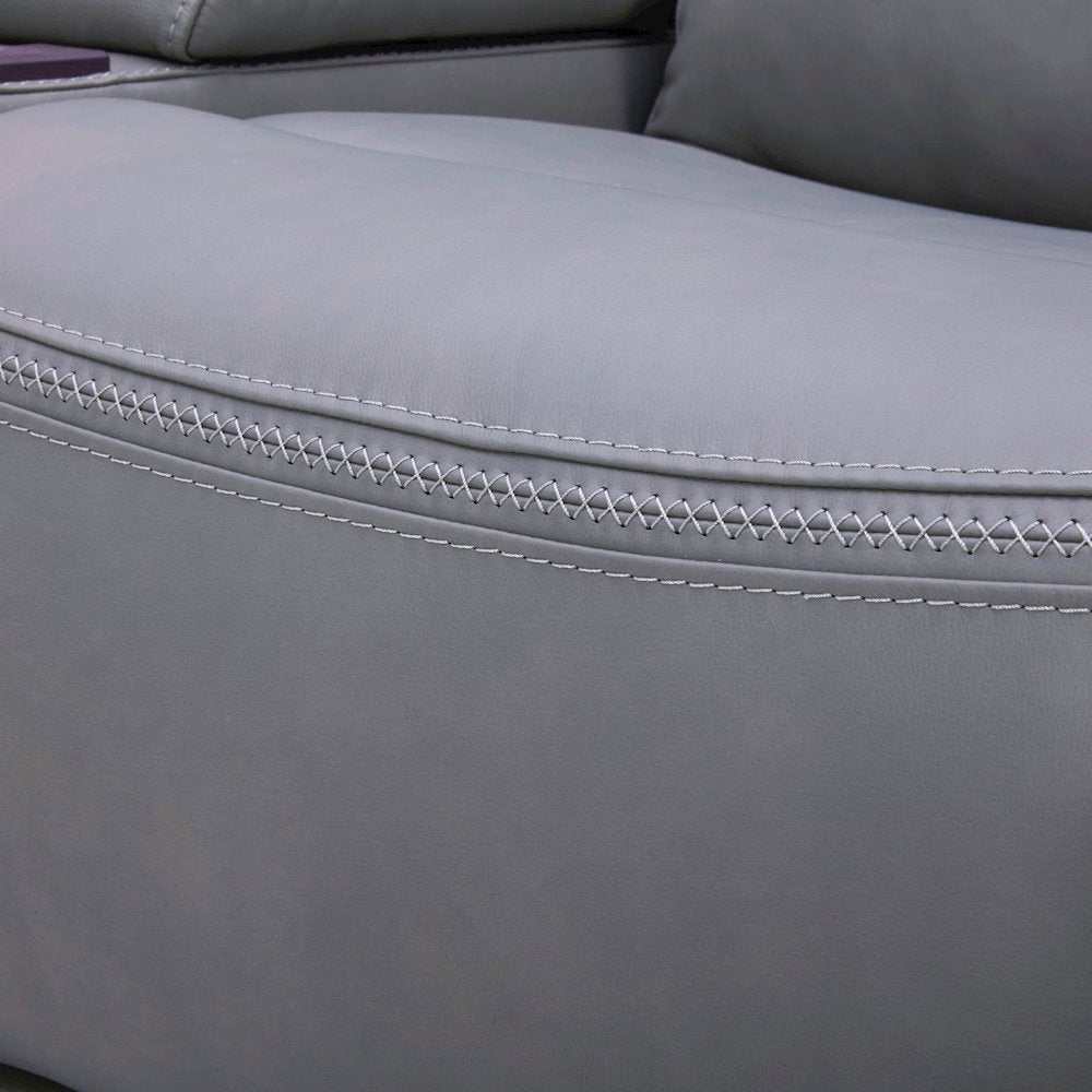 Cooper Triple Power Reclining Sofa with USB Charging Ports - Blue Gray Leather