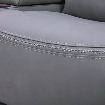 Cooper Triple Power Reclining Sofa with USB Charging Ports - Blue Gray Leather