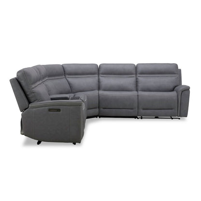 Cooper Power Reclining 6 Piece Sectional Sofa - Blue Gray Leather