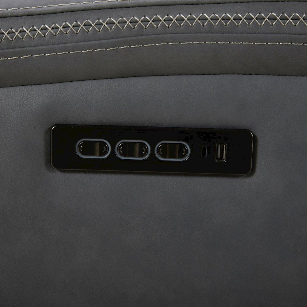 Cooper Power Reclining 6 Piece Sectional Sofa - Blue Gray Leather