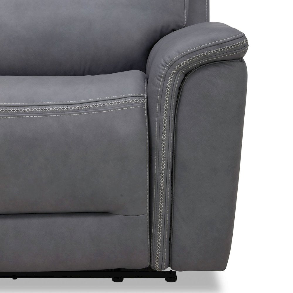 Cooper Power Reclining 6 Piece Sectional Sofa - Blue Gray Leather