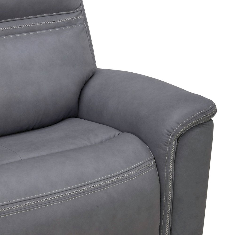 Cooper Power Reclining 6 Piece Sectional Sofa - Blue Gray Leather