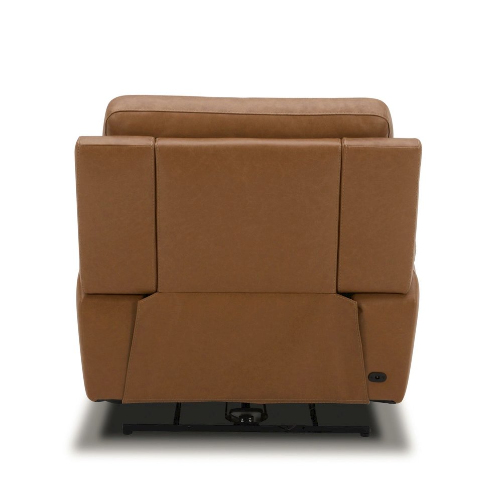 Cooper Swivel Glide Power Recliner, Power Headrest, Lumbar in Camel Leather