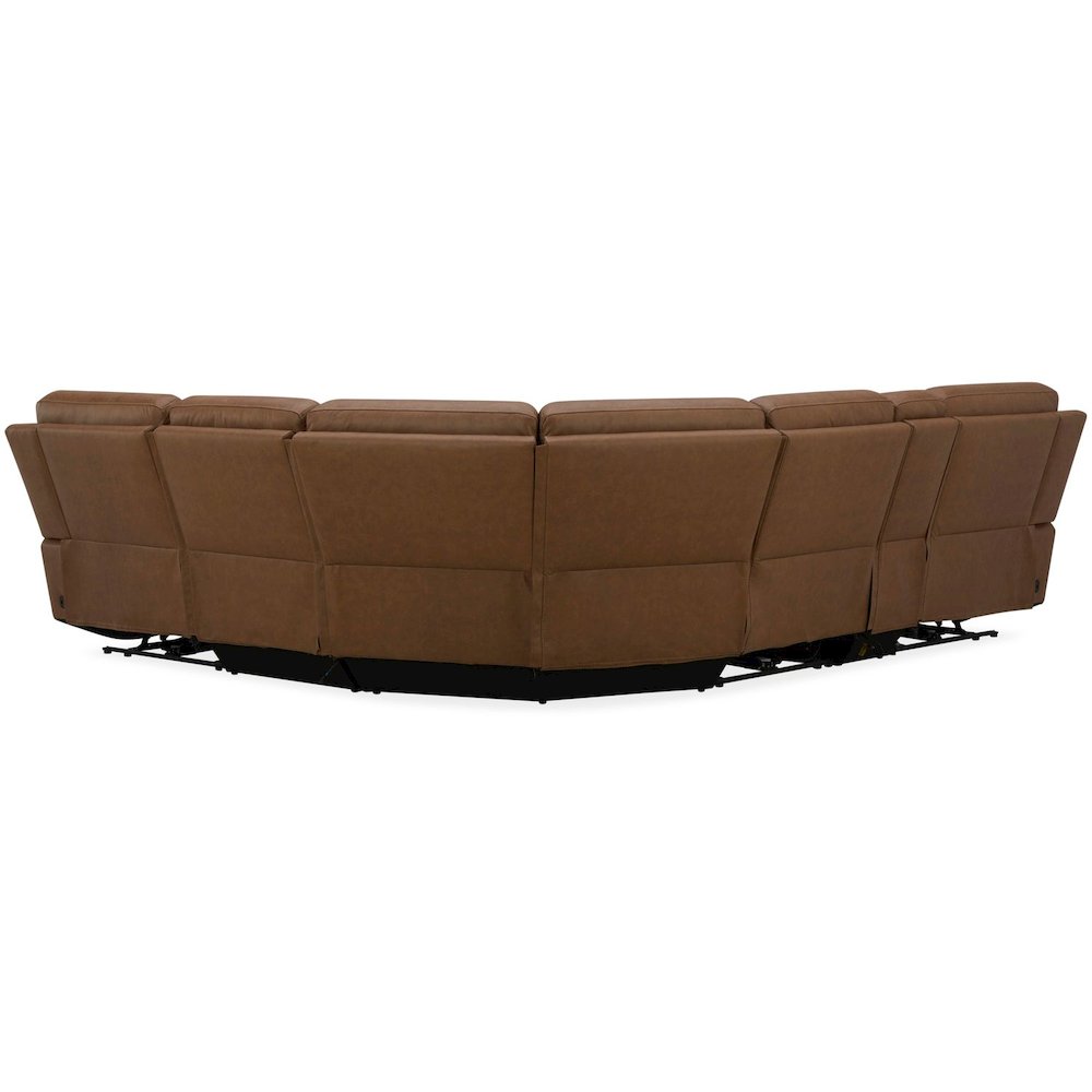 Cooper Power Reclining 6 Piece Sectional Sofa - Camel Brown Leather