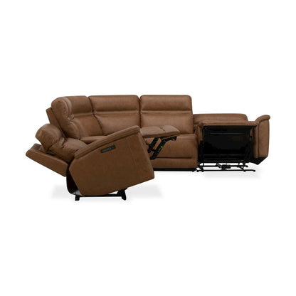 Cooper Power Reclining 6 Piece Sectional Sofa - Camel Brown Leather