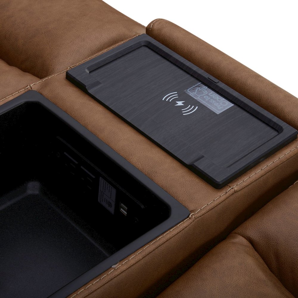 Cooper Power Reclining 6 Piece Sectional Sofa - Camel Brown Leather