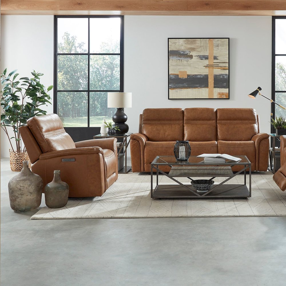 Cooper Cooper Sofa & Recliner - Camel Leather