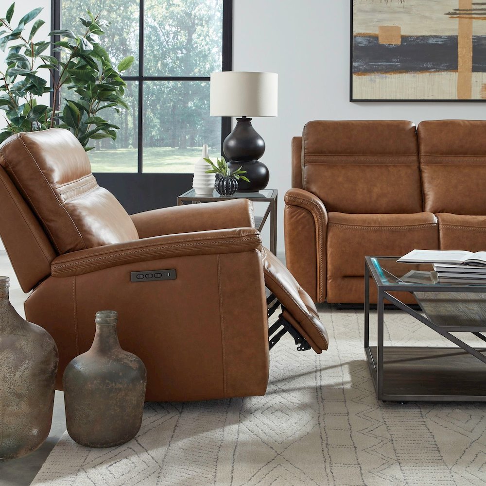 Cooper Cooper Sofa & Recliner - Camel Leather