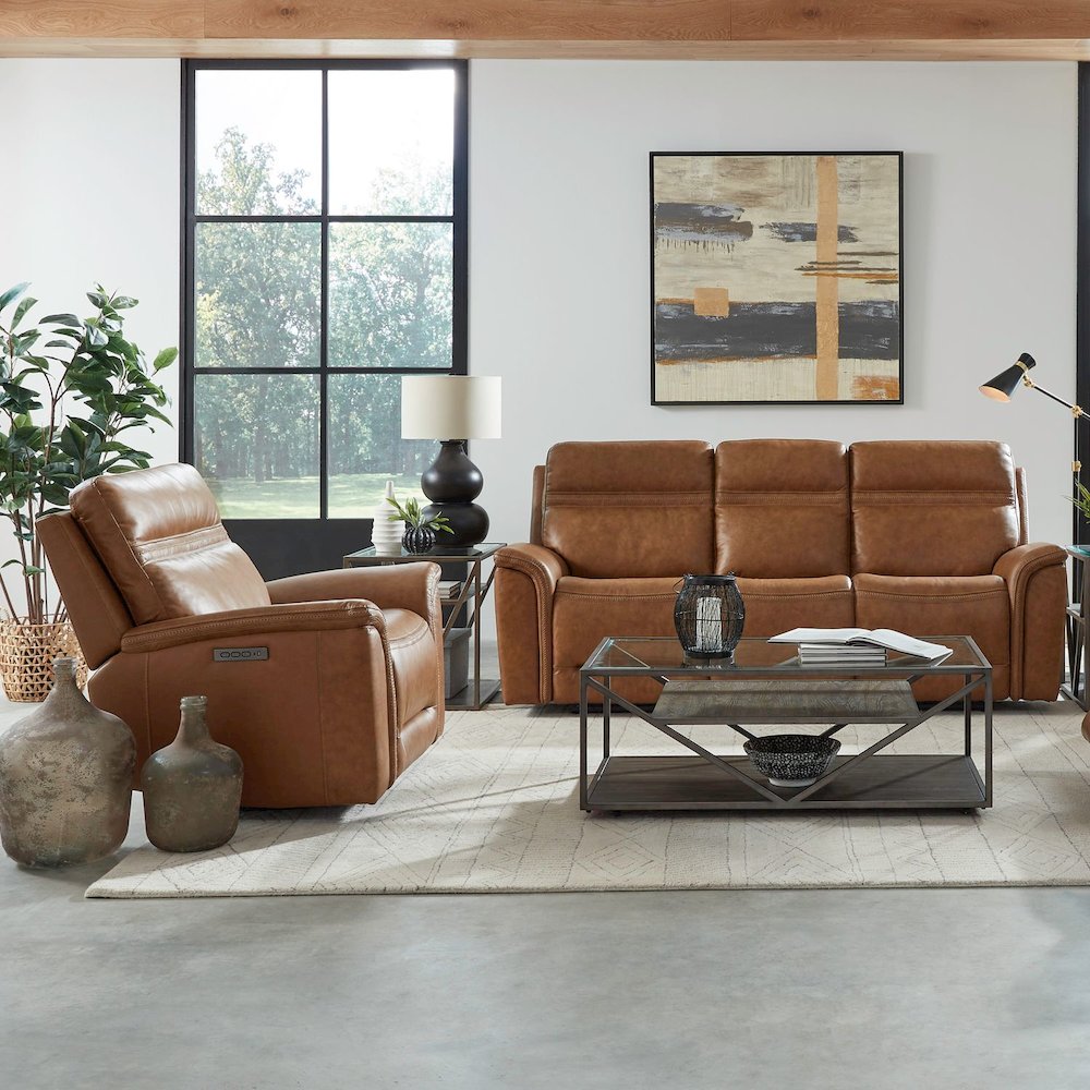 Cooper Cooper Sofa & Recliner - Camel Leather