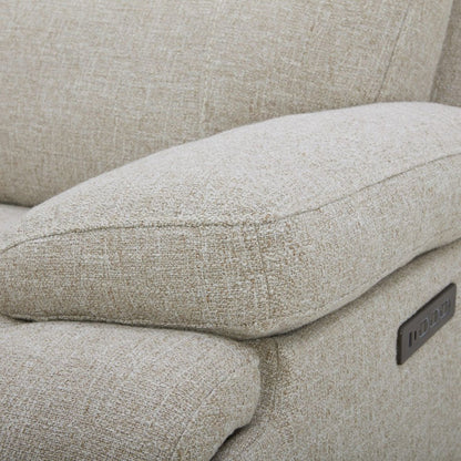 Recliner Armchair with Power Recline, Charging Ports - Nathan Ginger Fabric