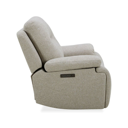 Recliner Armchair with Power Recline, Charging Ports - Nathan Ginger Fabric