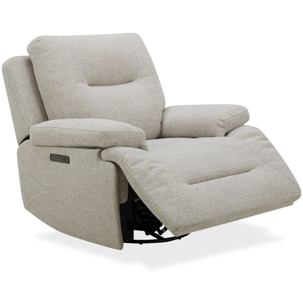 Recliner Armchair with Power Recline, Charging Ports - Nathan Ginger Fabric