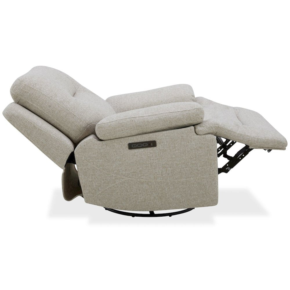 Power Recline Sofa, Loveseat & Recliner with Charging Ports-Nathan Ginger Fabric