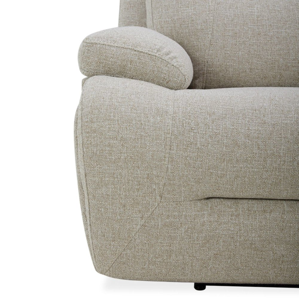 Recliner Armchair with Power Recline, Charging Ports - Nathan Ginger Fabric