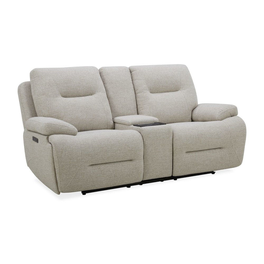 Power Recline Loveseat with Console, Powered Cup Holders - Nathan Ginger Fabric
