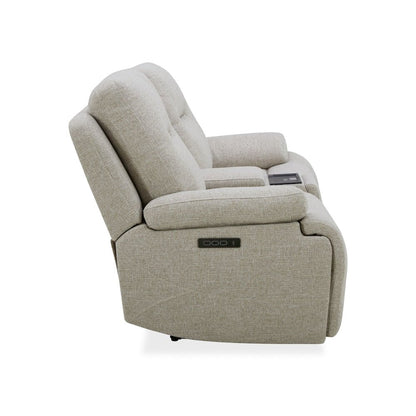 Power Recline Loveseat with Console, Powered Cup Holders - Nathan Ginger Fabric