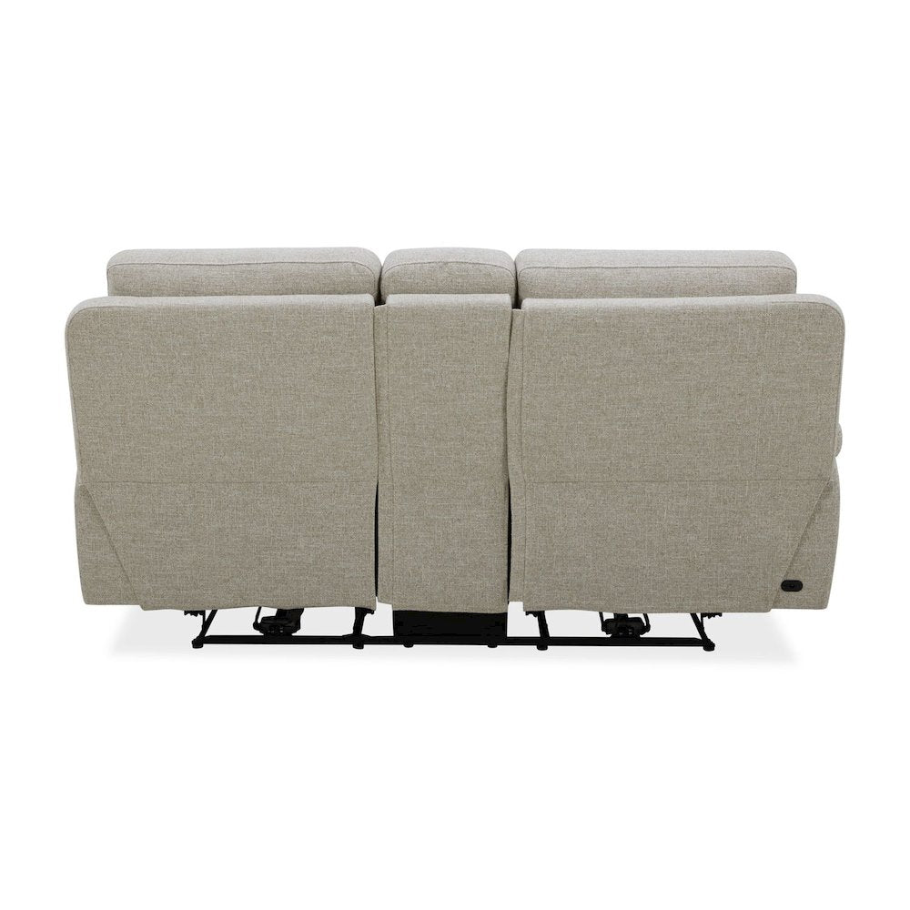 Power Recline Loveseat with Console, Powered Cup Holders - Nathan Ginger Fabric