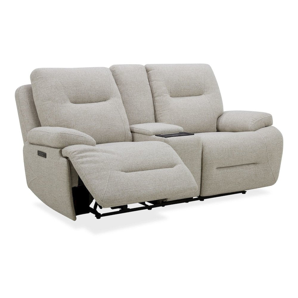 Power Recline Loveseat with Console, Powered Cup Holders - Nathan Ginger Fabric