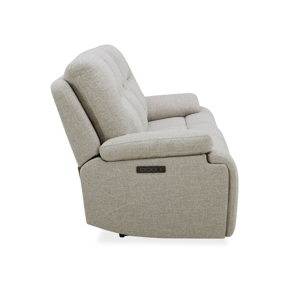 Power Recline Sofa with Charging Ports, Lumbar Support - Nathan Ginger Fabric