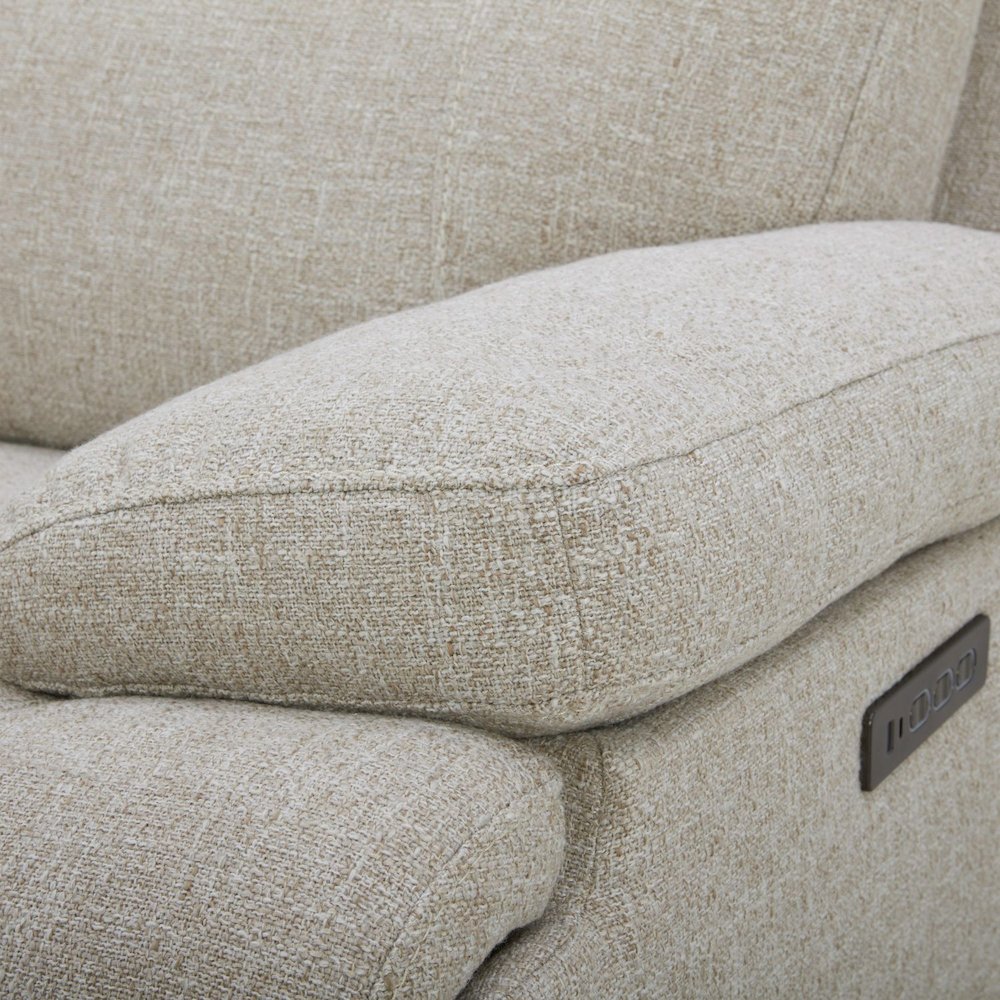 Power Recline Sofa with Charging Ports, Lumbar Support - Nathan Ginger Fabric