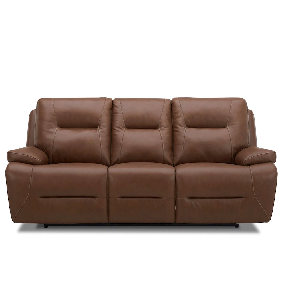 Power Recline Sofa with Charging Ports, Lumbar Support - Dakota Saddle Leather