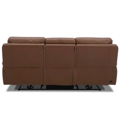 Power Recline Sofa with Charging Ports, Lumbar Support - Dakota Saddle Leather