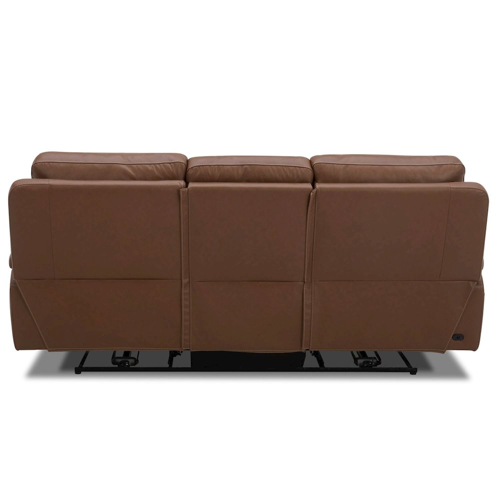 Power Recline Sofa with Charging Ports, Lumbar Support - Dakota Saddle Leather