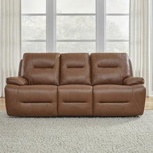 Power Recline Sofa with Charging Ports, Lumbar Support - Dakota Saddle Leather