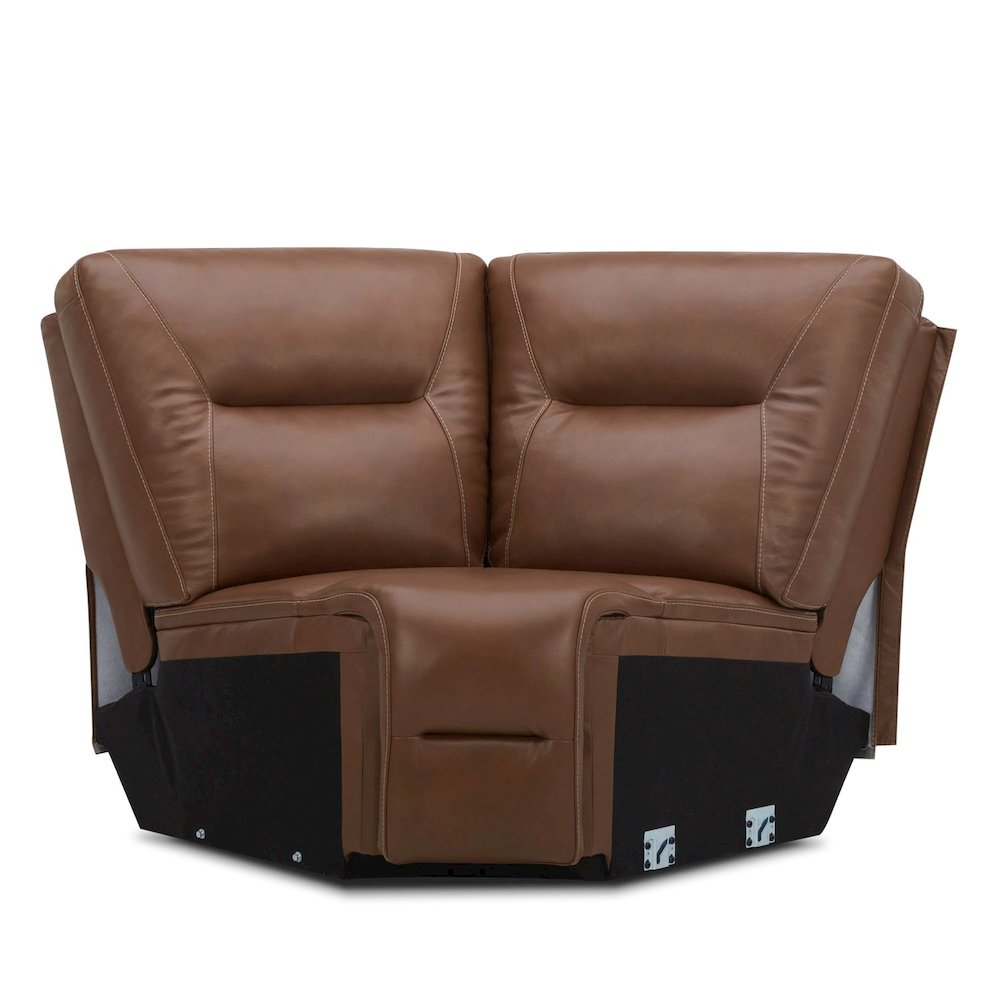 Power Recline 6 Piece Sectional with Charging Ports - Dakota Saddle Leather
