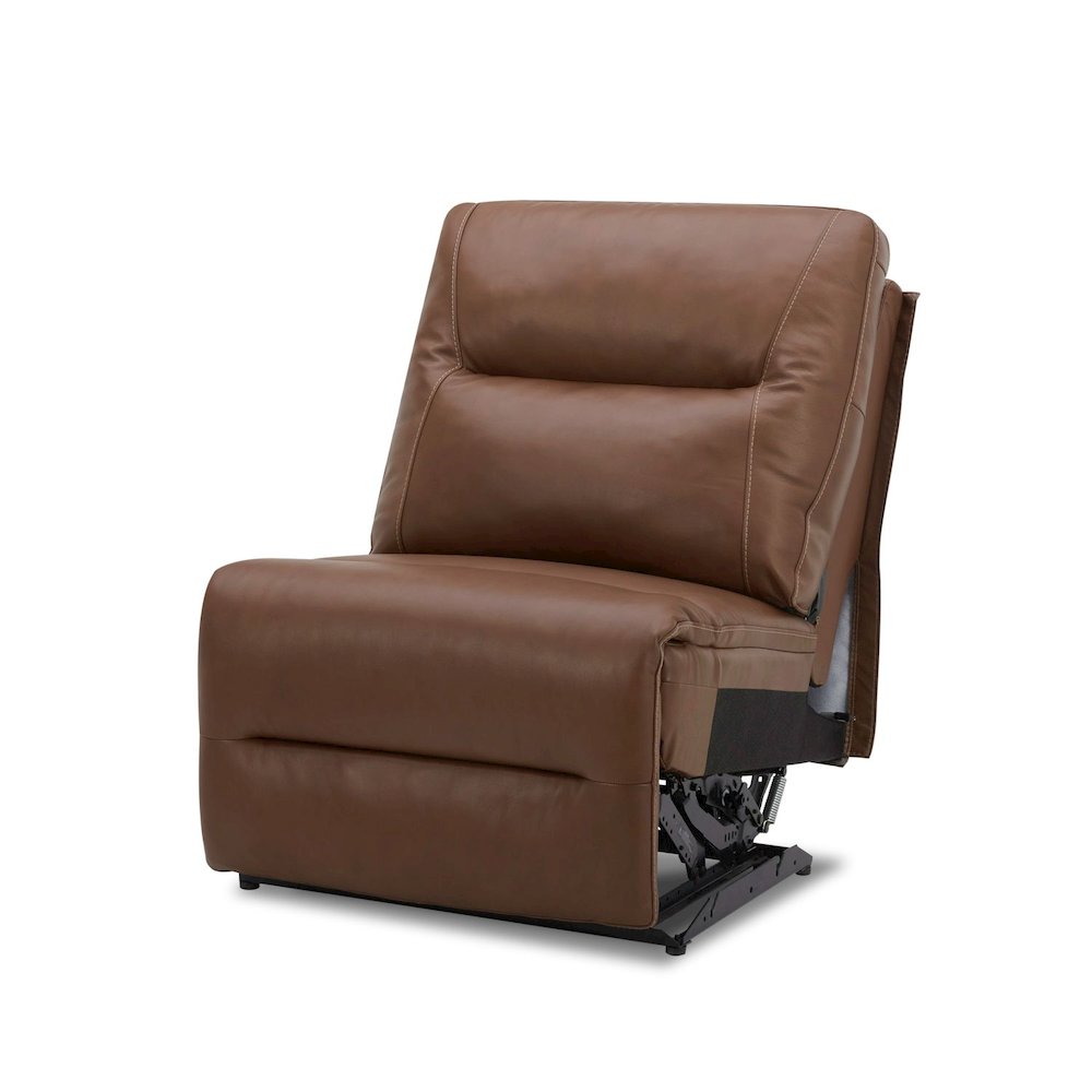 Power Recline 6 Piece Sectional with Charging Ports - Dakota Saddle Leather