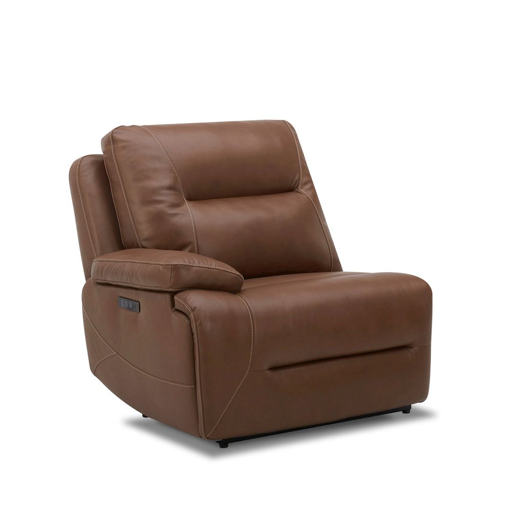 Power Recline 6 Piece Sectional with Charging Ports - Dakota Saddle Leather