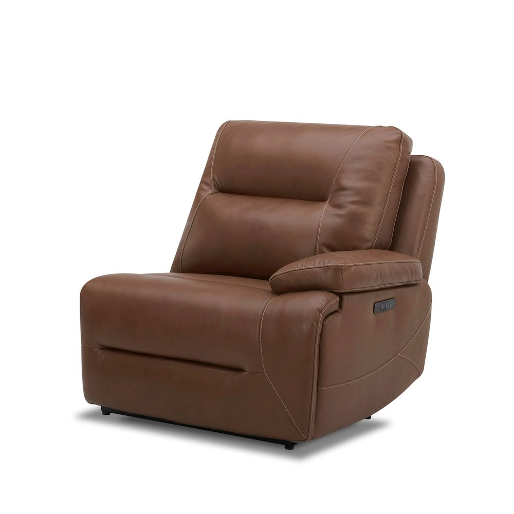 Power Recline 6 Piece Sectional with Charging Ports - Dakota Saddle Leather
