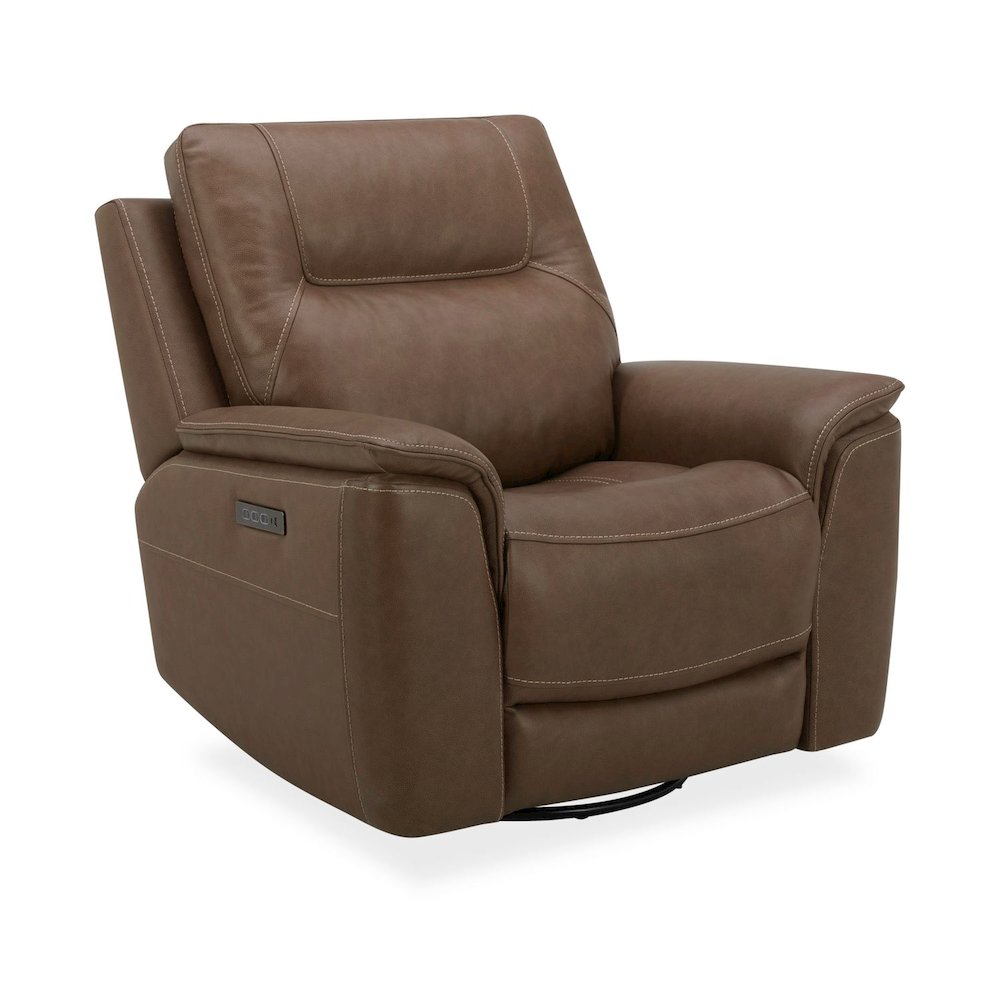 Collins Triple Power Recliner Living Room Chair - York Chestnut Leather
