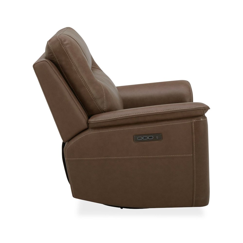 Collins Triple Power Recliner Living Room Chair - York Chestnut Leather