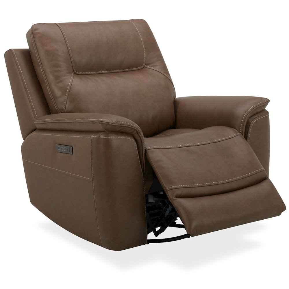 Collins Triple Power Recliner Living Room Chair - York Chestnut Leather