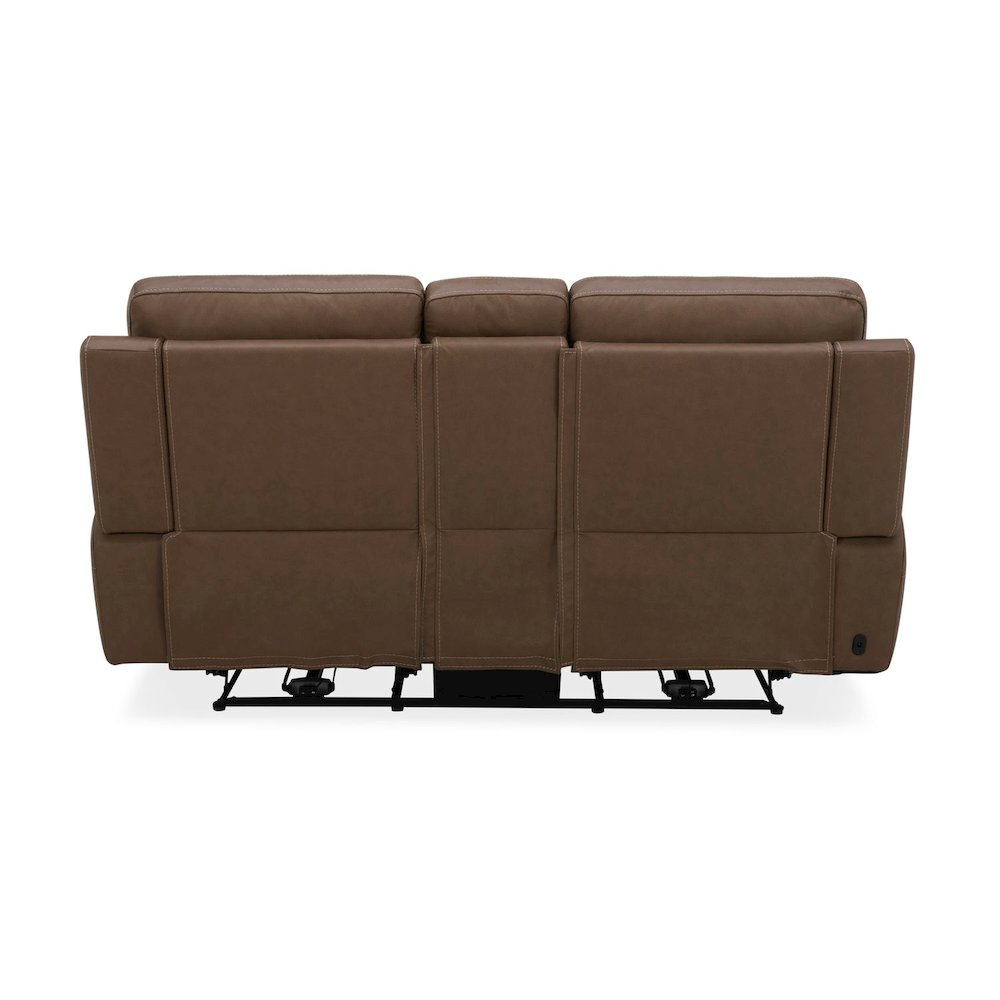 Collins Triple Power Reclining Loveseat with Console - York Chestnut Leather