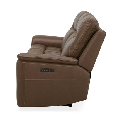 Collins Triple Power Reclining Sofa - York Chestnut Leather