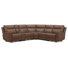Collins Power Reclining 6 Piece Sectional Sofa - York Chestnut Leather