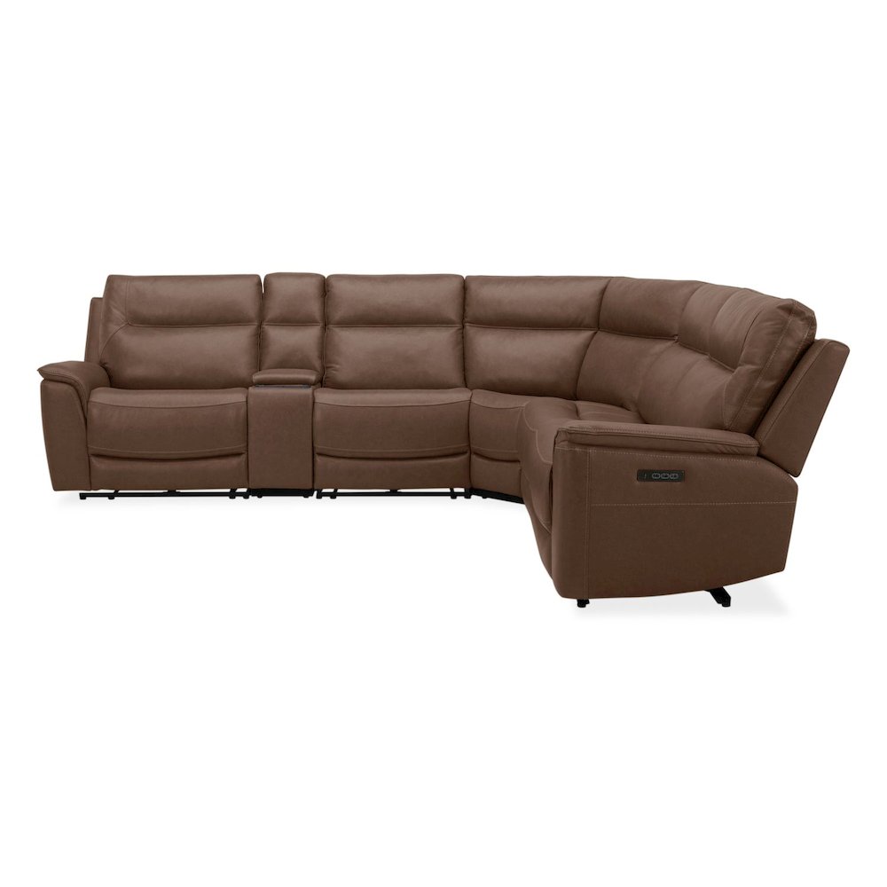 Collins Power Reclining 6 Piece Sectional Sofa - York Chestnut Leather