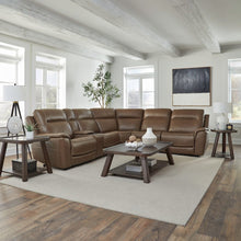 Collins Power Reclining 6 Piece Sectional Sofa - York Chestnut Leather