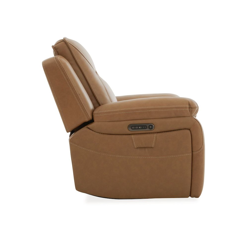 Recliner Armchair with Power Recline, Heat & Massage - York Butternut Leather