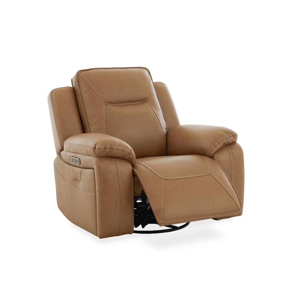 Recliner Armchair with Power Recline, Heat & Massage - York Butternut Leather