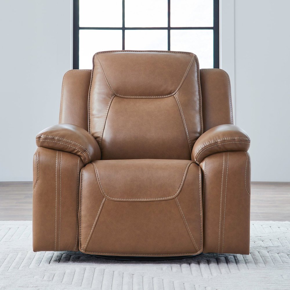 Recliner Armchair with Power Recline, Heat & Massage - York Butternut Leather