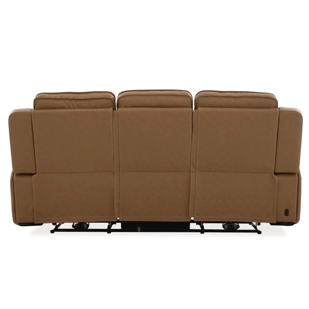Power Recline Sofa with Charging Ports, Heat and Massage- York Butternut Leather