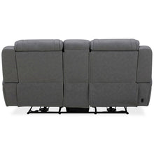 Power Recline Loveseat with Console, Charging Ports - Aline Blue Gray Leather