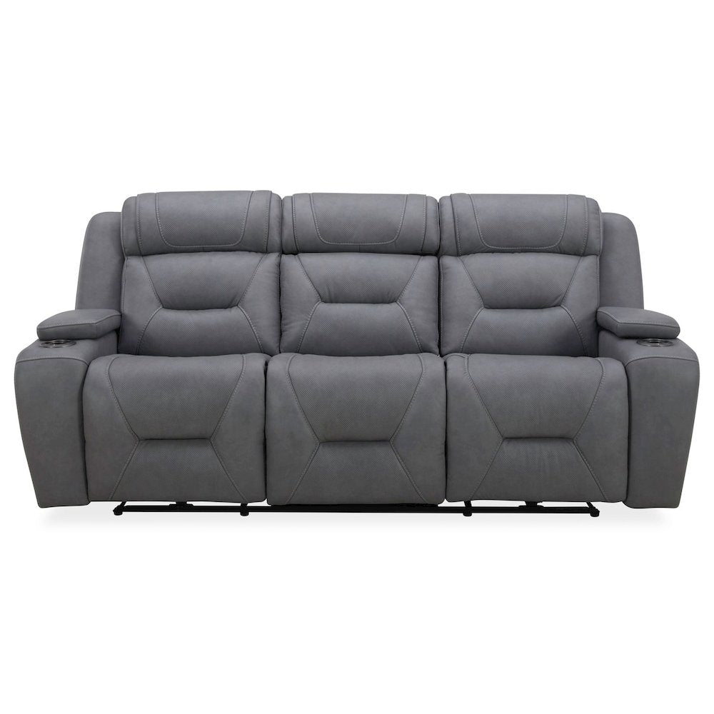 Power Recline Sofa with Charging Ports - Aline Blue Gray Leather