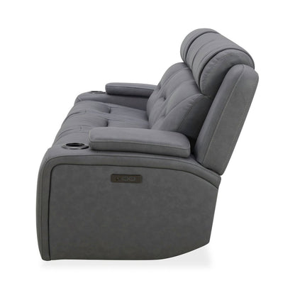 Power Recline Sofa with Charging Ports - Aline Blue Gray Leather