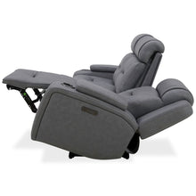 Power Recline Sofa with Charging Ports - Aline Blue Gray Leather