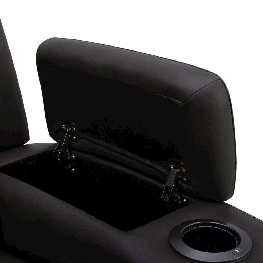 Recliner Armchair with Power Recliner, Charging Port - Aline Coal Gray Leather